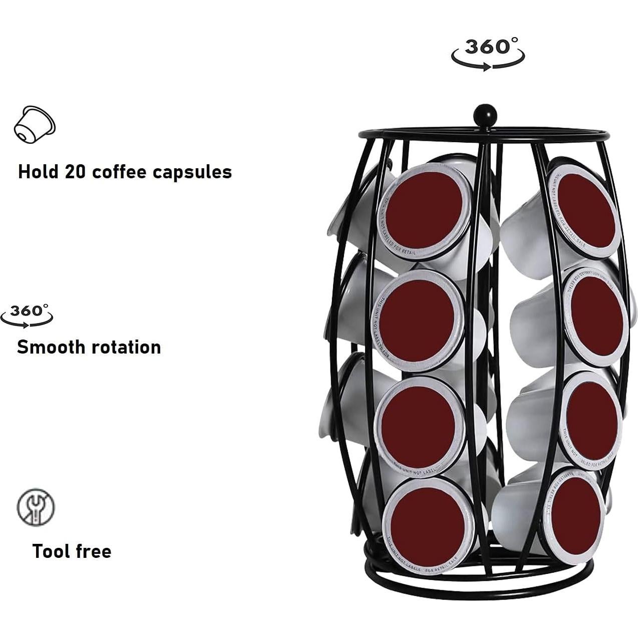 Soporte para cápsulas de café K Cup YUSKRECT negro 20 unidades