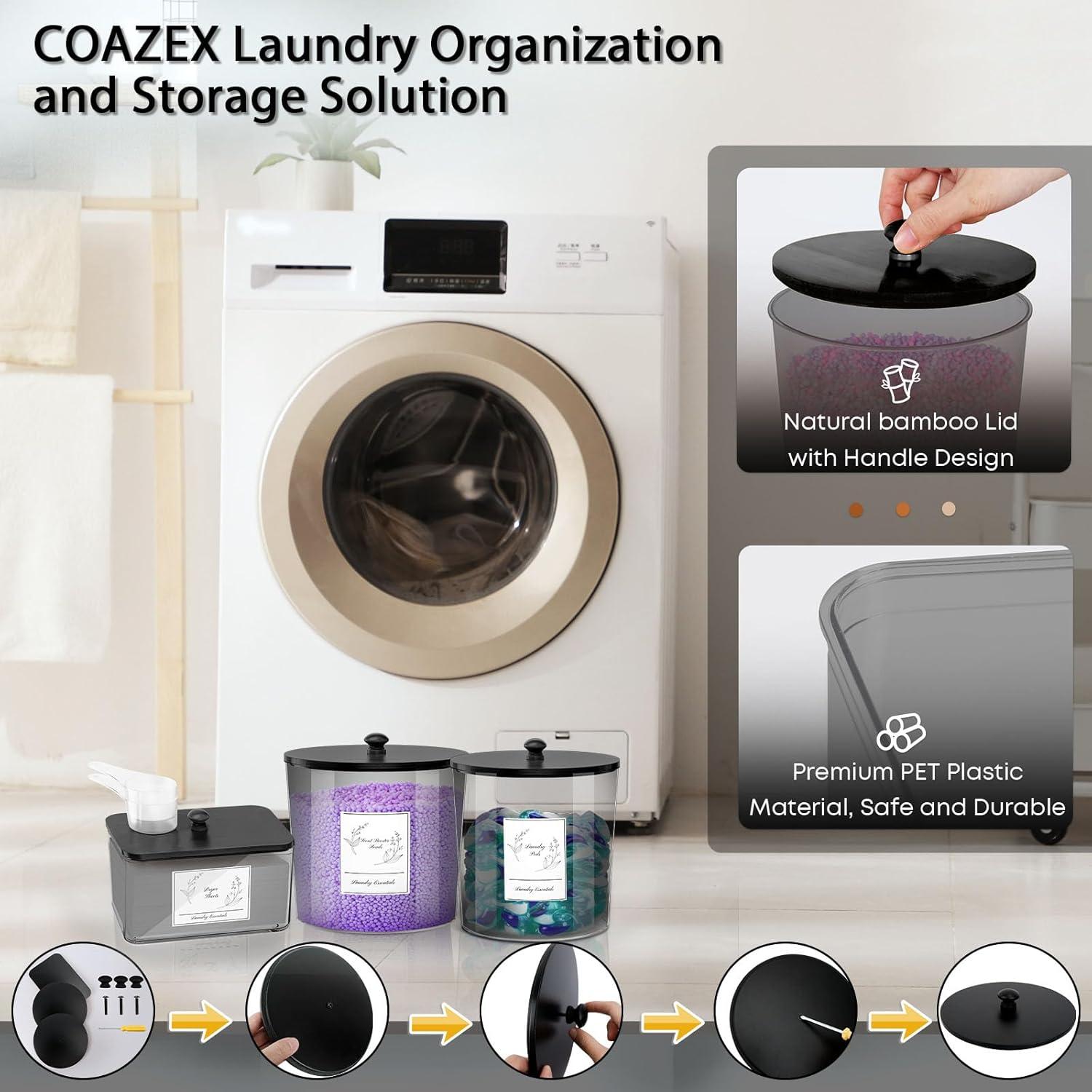 Juego de 3 Contenedores de Lavandería Bibo - Negro