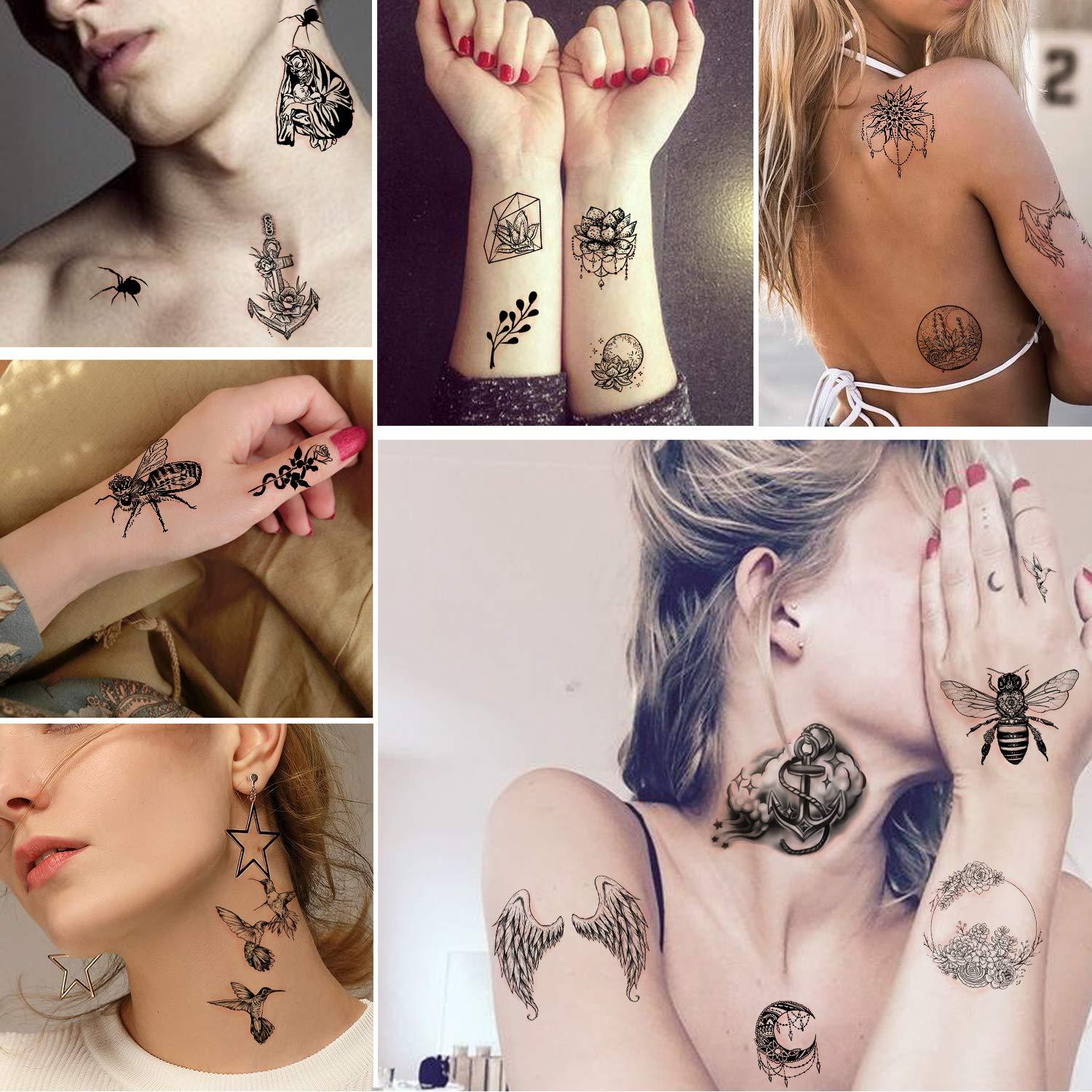 Tatuajes Temporales Impermeables Yazhiji - 60 Hojas con Diseños