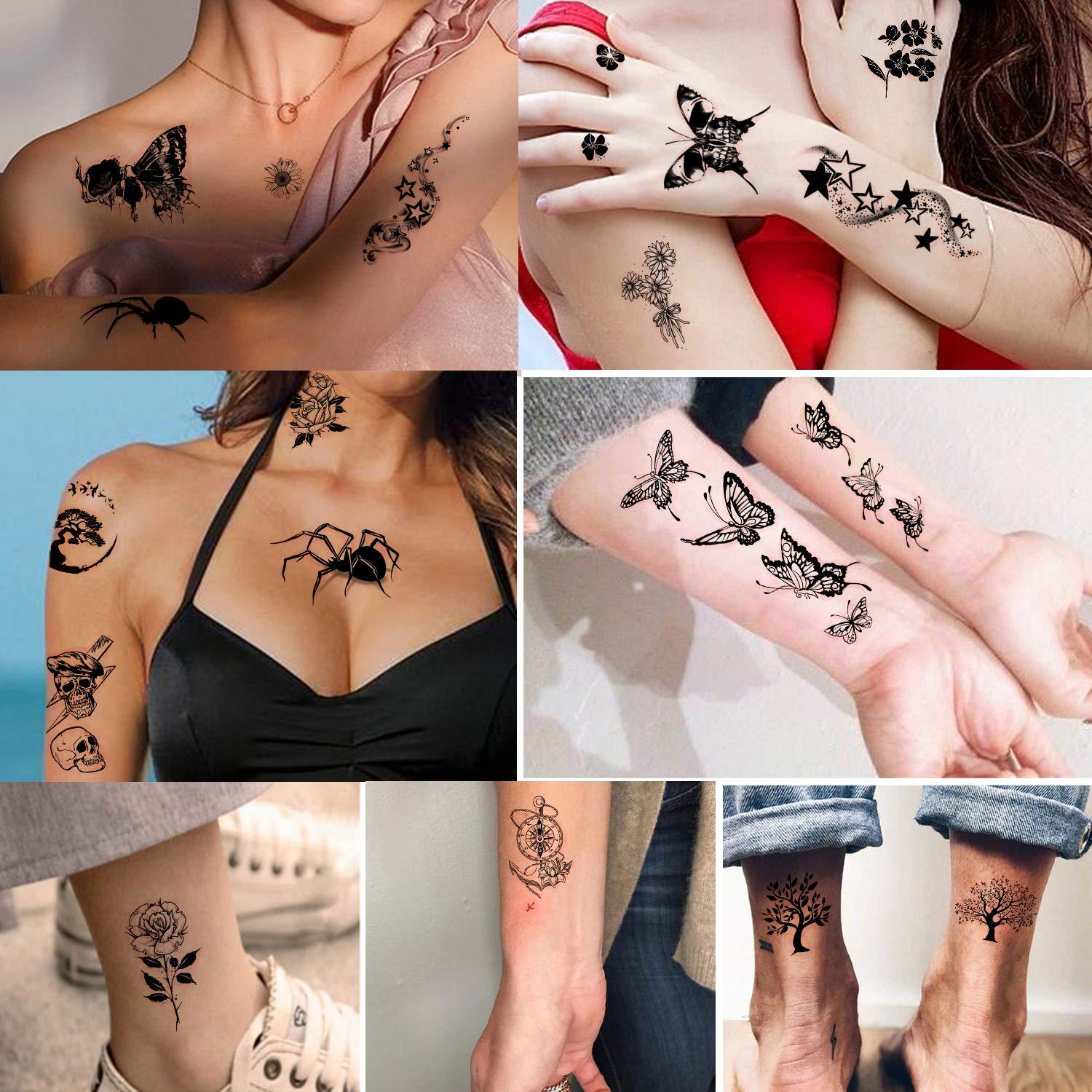 Tatuajes Temporales Impermeables Yazhiji - 60 Hojas con Diseños