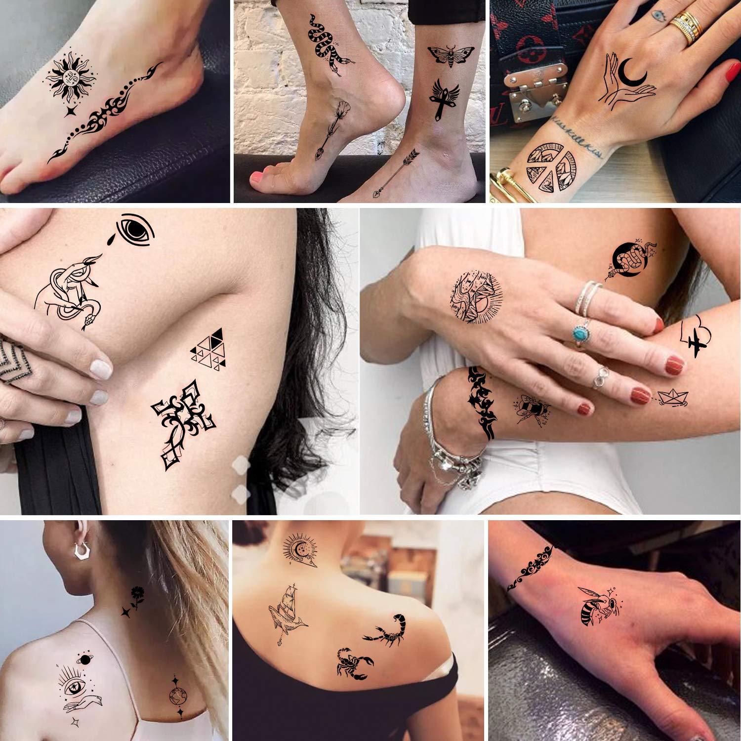 Tatuajes Temporales Impermeables Yazhiji - 60 Hojas con Diseños