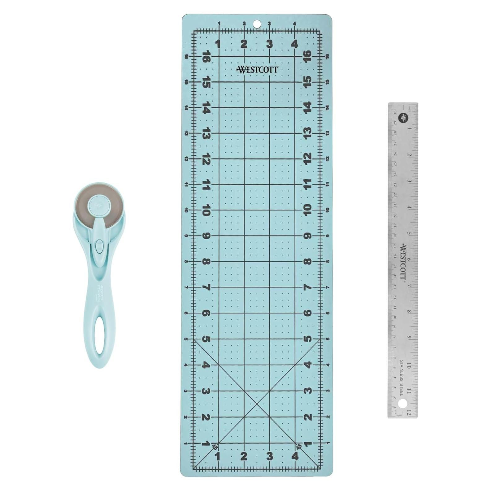 Set de Manualidades Westcott 3 Piezas - Cortador 45mm, Base y Regla