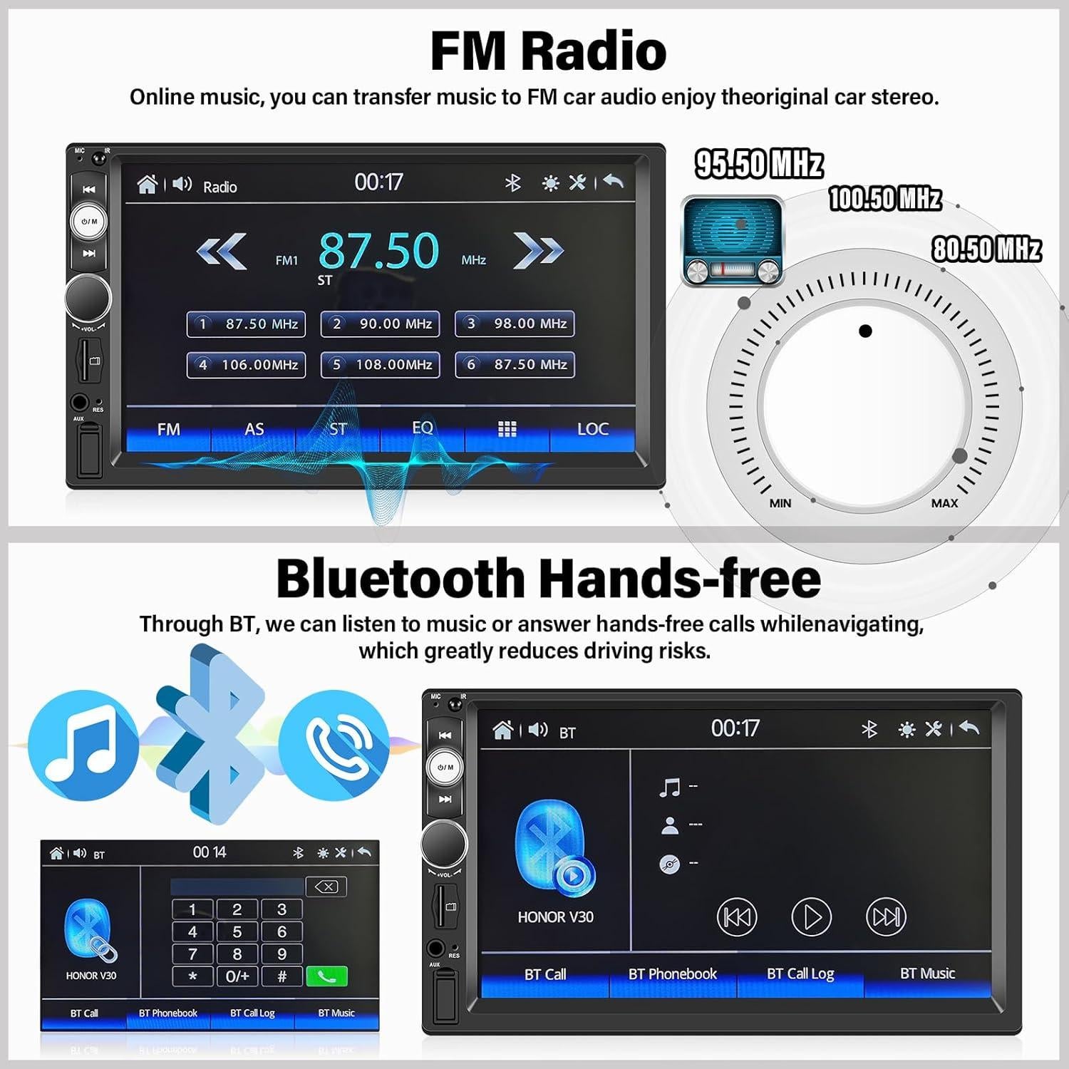 Radio de Coche Doble Din UNITOPSCI 7" CarPlay Android Auto