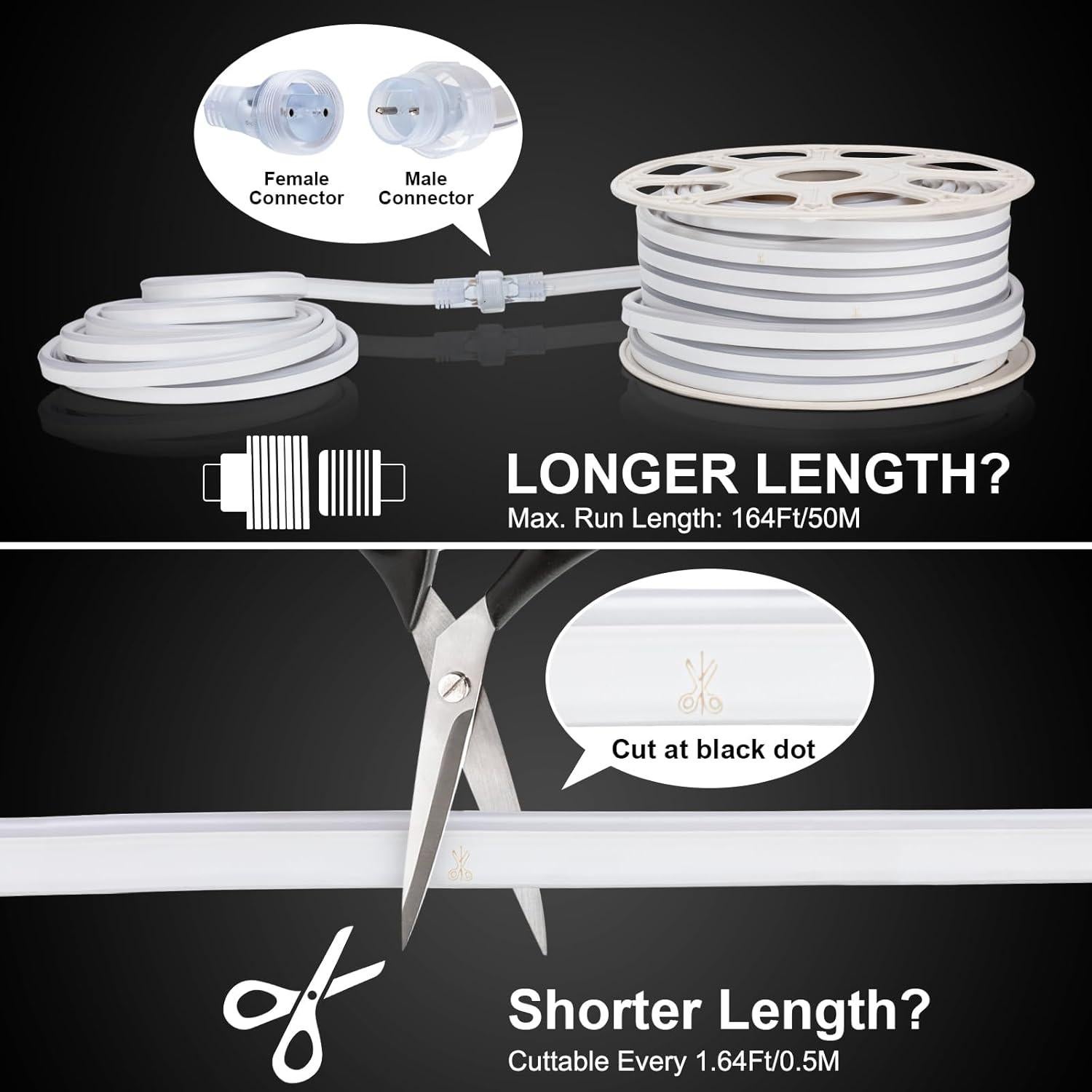 Tira de Luz LED Neón Brillihood 5M Azul Impermeable 120V