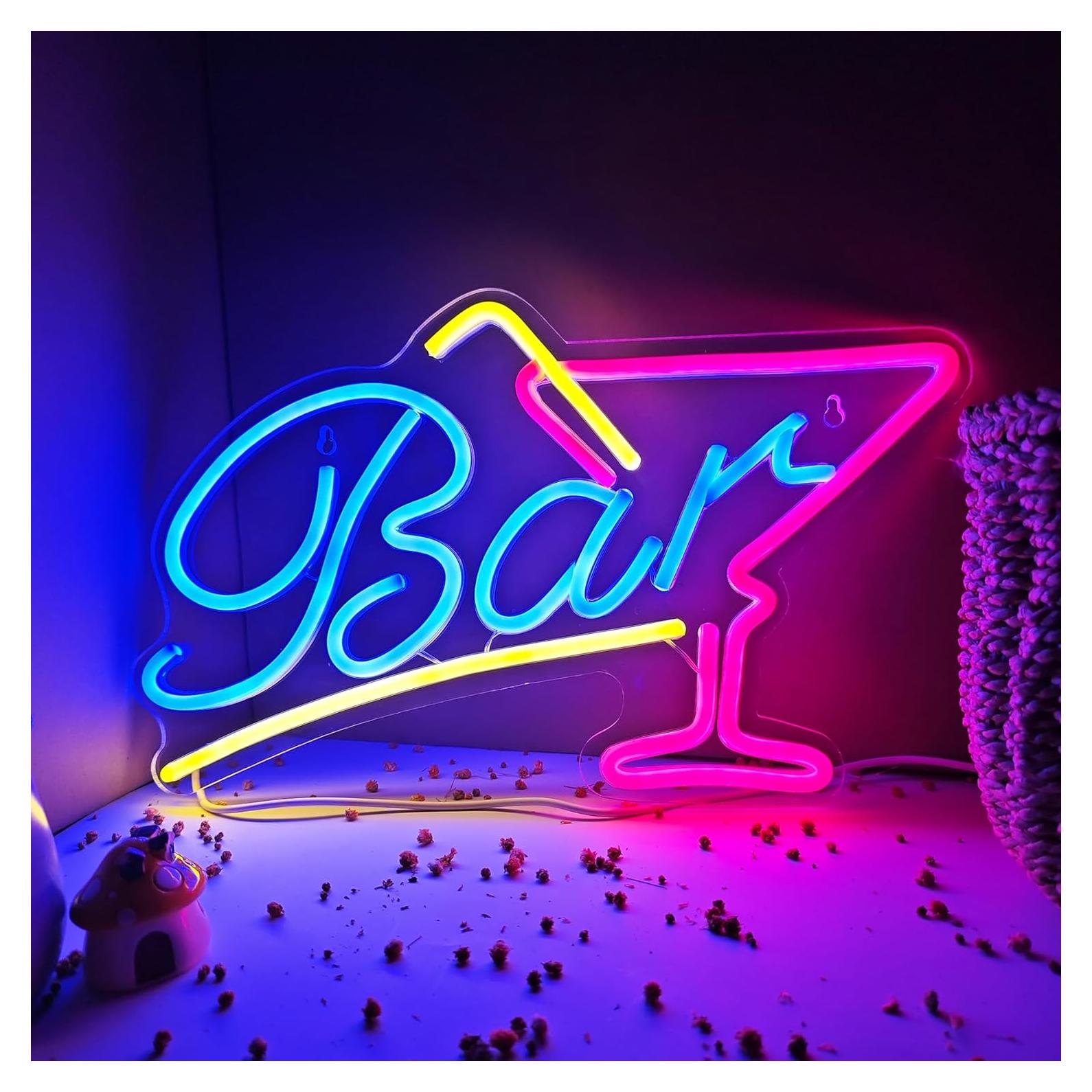 Letrero de Neón LED Keello 39x25 cm Decoración Bar Pared