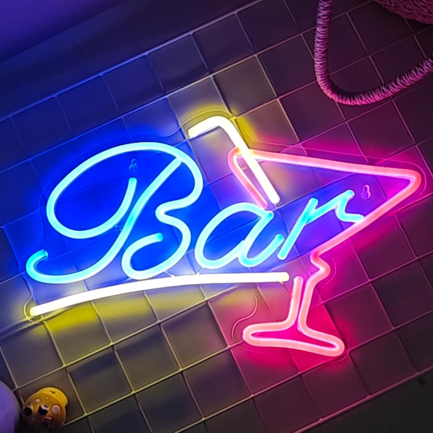 Letrero de Neón LED Keello 39x25 cm Decoración Bar Pared