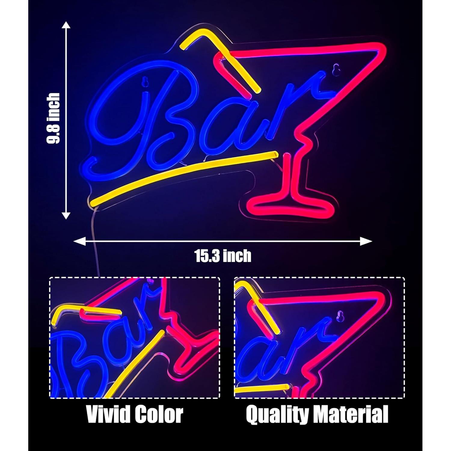 Letrero de Neón LED Keello 39x25 cm Decoración Bar Pared