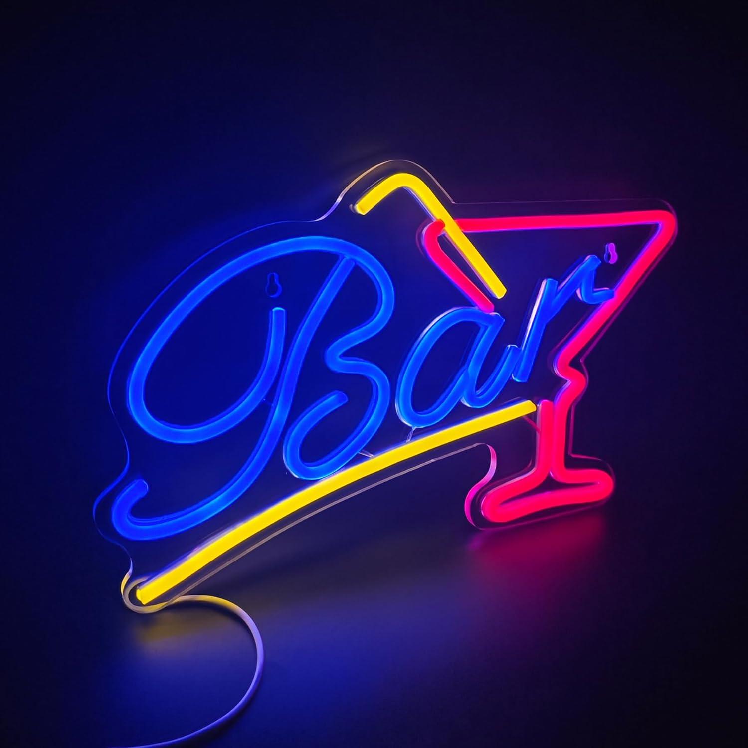 Letrero de Neón LED Keello 39x25 cm Decoración Bar Pared