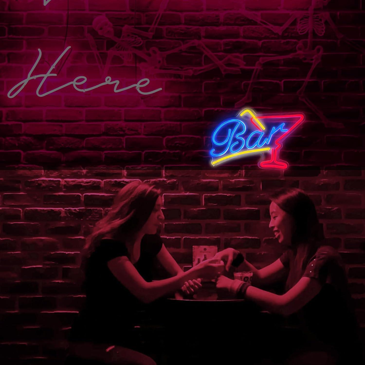 Letrero de Neón LED Keello 39x25 cm Decoración Bar Pared