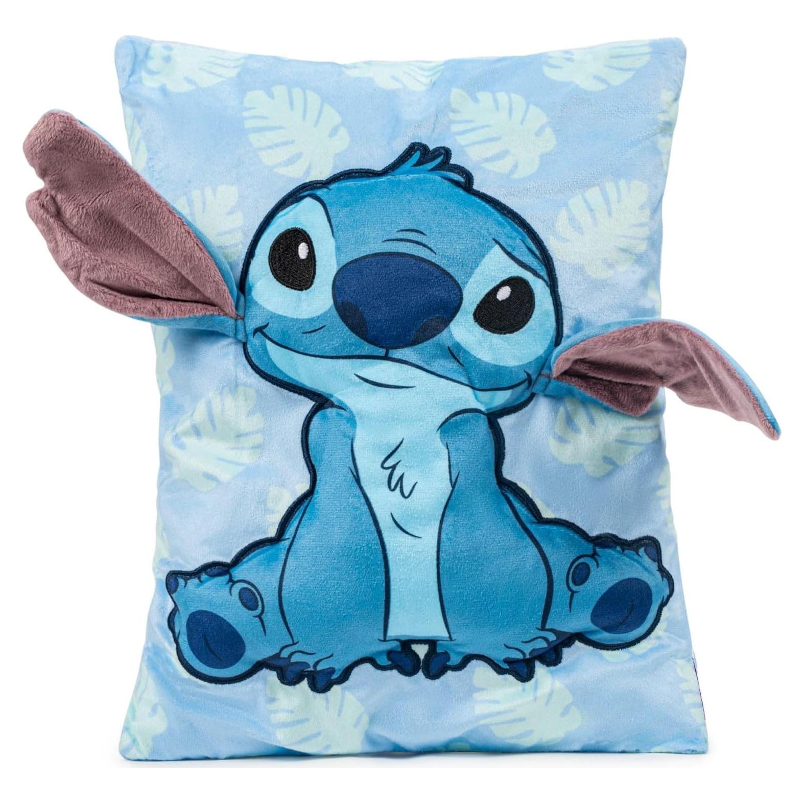 Almohada de Abrazo 3D Jay Franco Stitch Azul 38 cm Suave