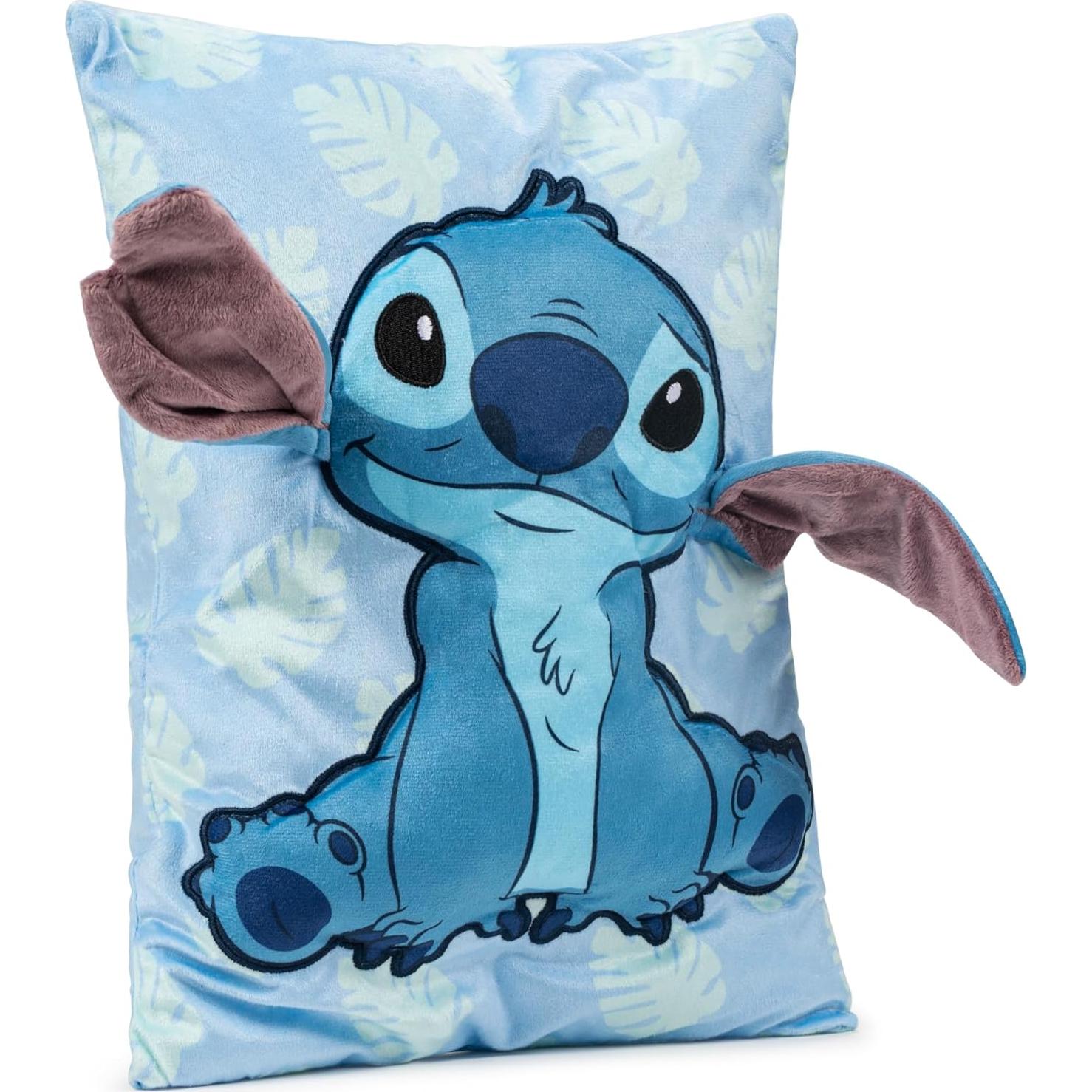 Almohada de Abrazo 3D Jay Franco Stitch Azul 38 cm Suave