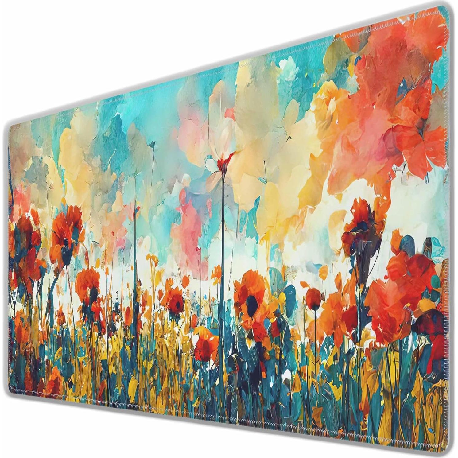 Alfombrilla de Ratón Grande Y YIHANGBEST Floral Abstracto 90x40cm