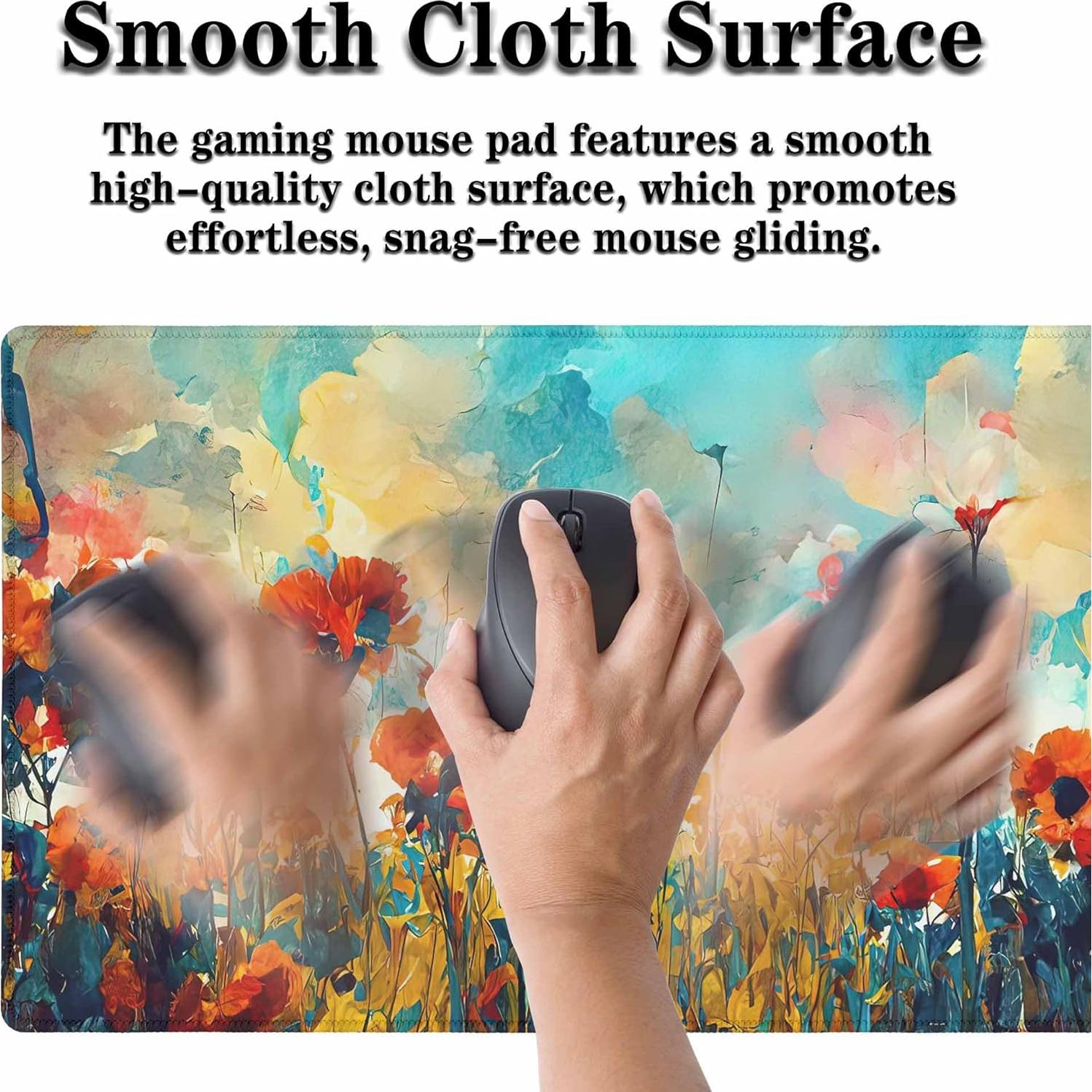 Alfombrilla de Ratón Grande Y YIHANGBEST Floral Abstracto 90x40cm
