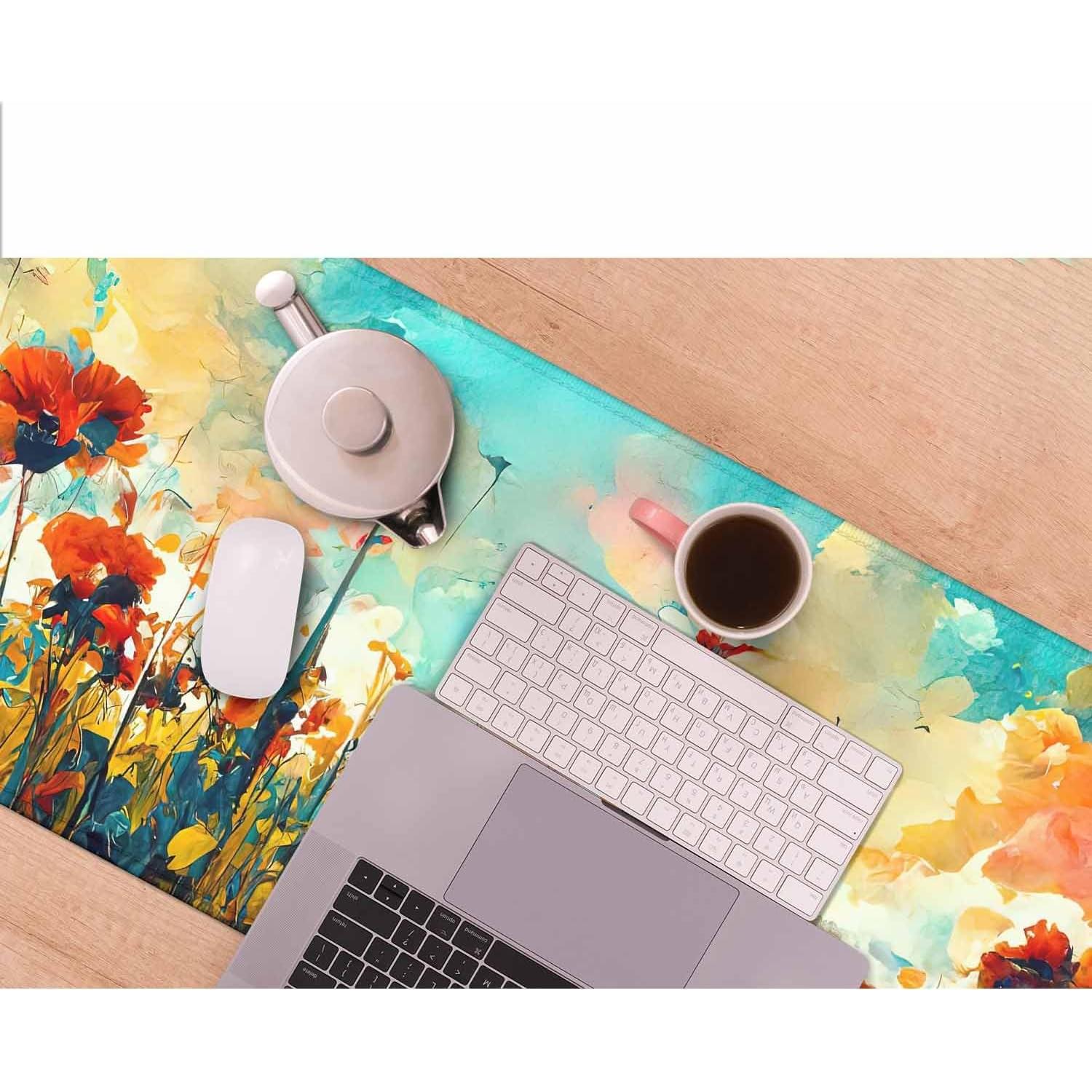 Alfombrilla de Ratón Grande Y YIHANGBEST Floral Abstracto 90x40cm