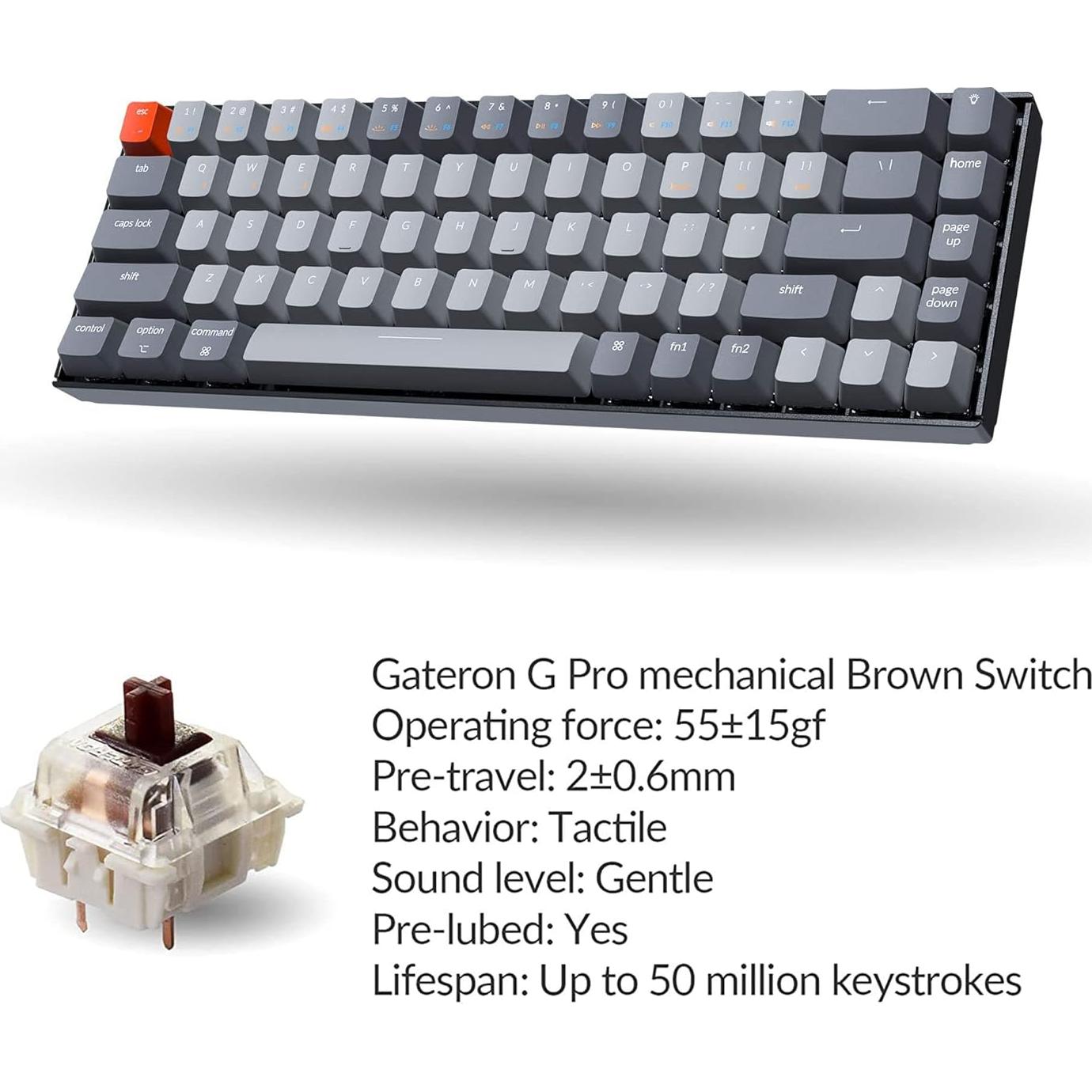 Teclado Mecánico Inalámbrico Keychron K6 Bluetooth 5.1 68 Teclas