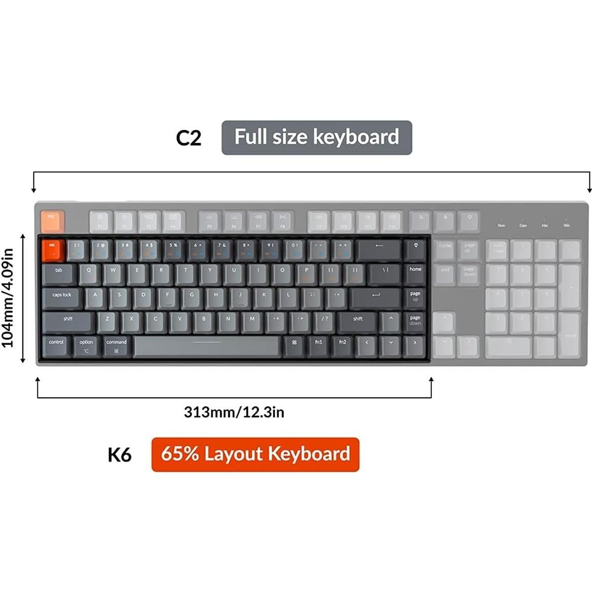 Teclado Mecánico Inalámbrico Keychron K6 Bluetooth 5.1 68 Teclas