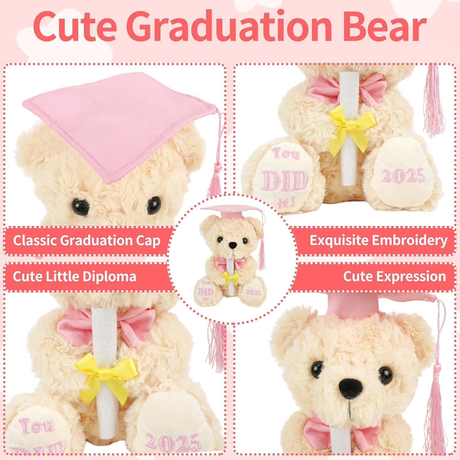 Oso de Graduación Rosa Numyawl 20 cm con Diploma y Gorra