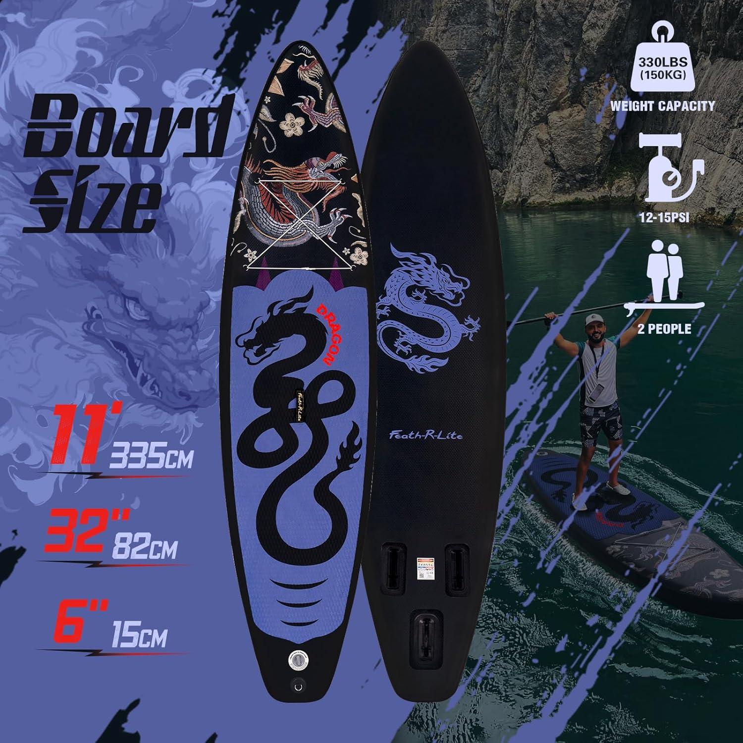 Tabla de Paddle Inflable FunWater Dragón Negro 3.20 m