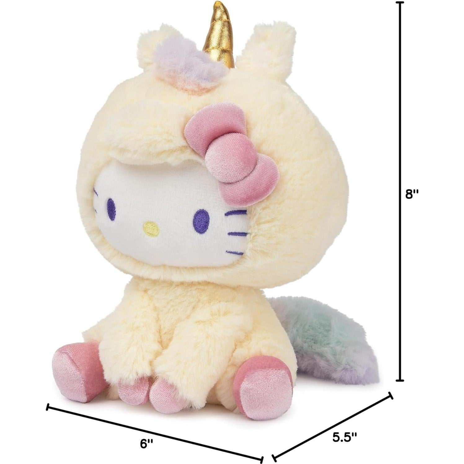 GUND Hello Kitty Unicornio Peluche 15 cm Suave y Kawaii