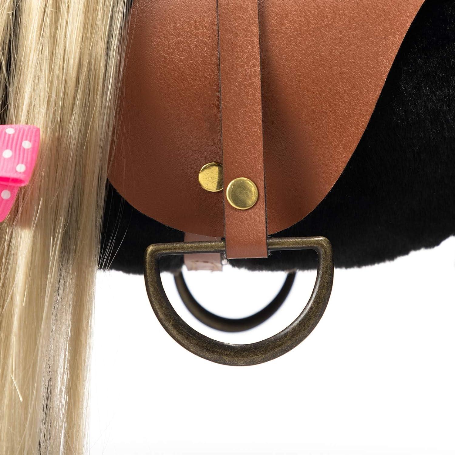 Caballo de Peluche HollyHOME Negro 27.94 cm con Accesorios