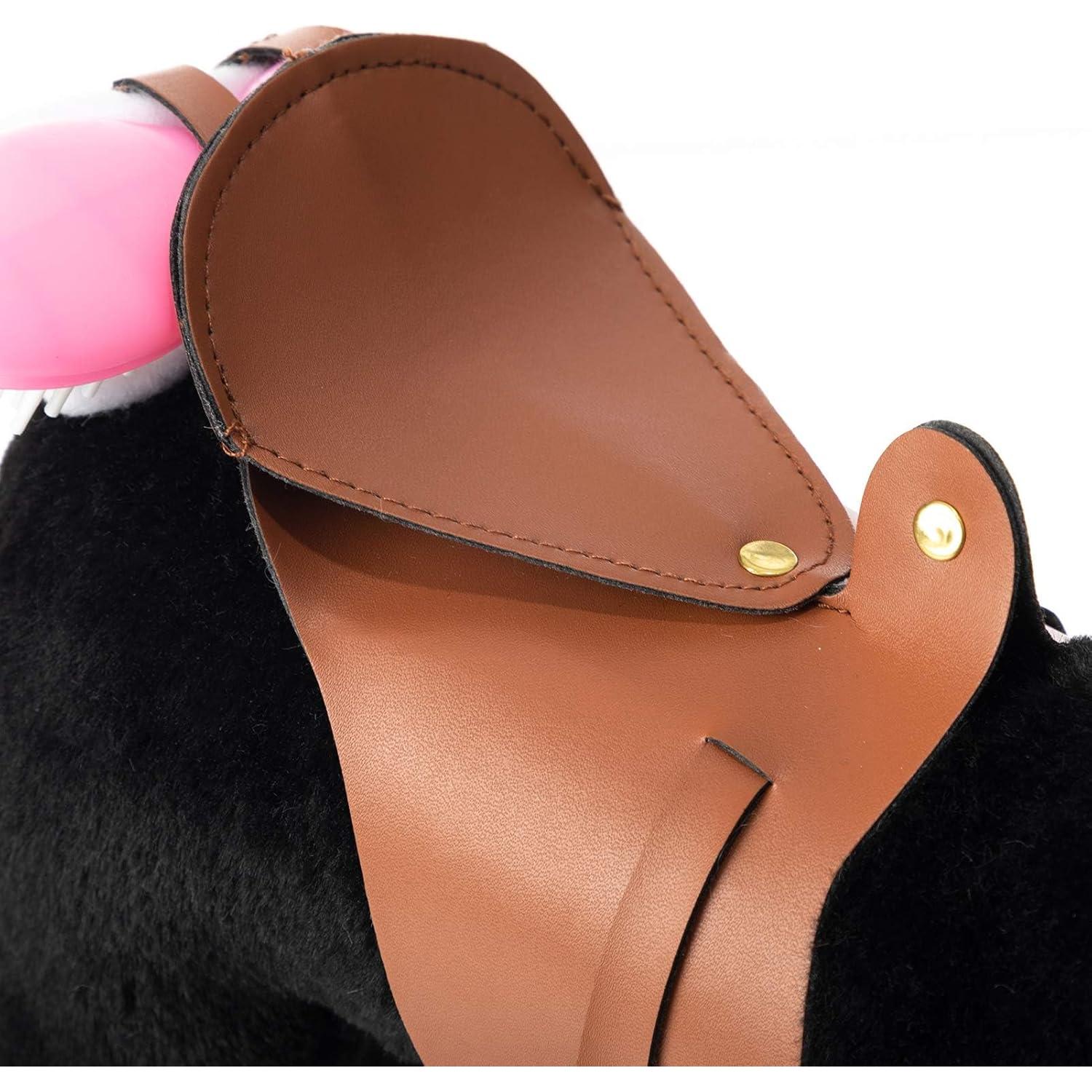 Caballo de Peluche HollyHOME Negro 27.94 cm con Accesorios