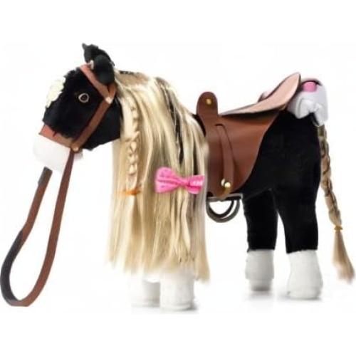 Caballo de Peluche HollyHOME Negro 27.94 cm con Accesorios