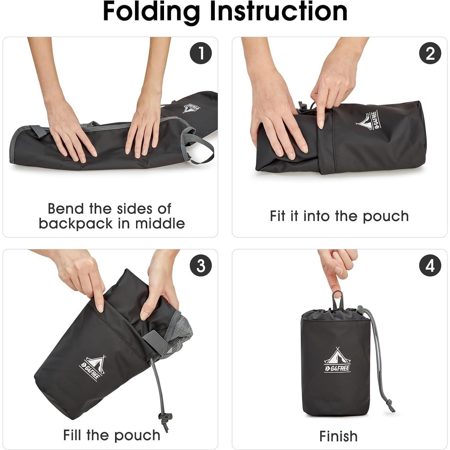 Mochila de Senderismo Plegable G4Free 10L Resistente al Agua