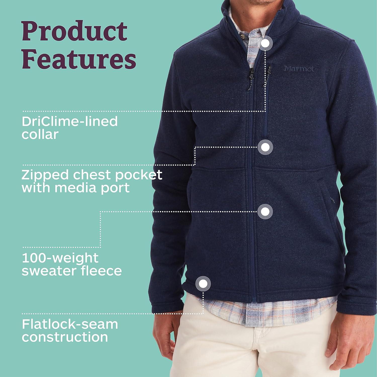 Chaqueta de Forro Polar MARMOT Drop Line Hombre - Cálida y Ligera