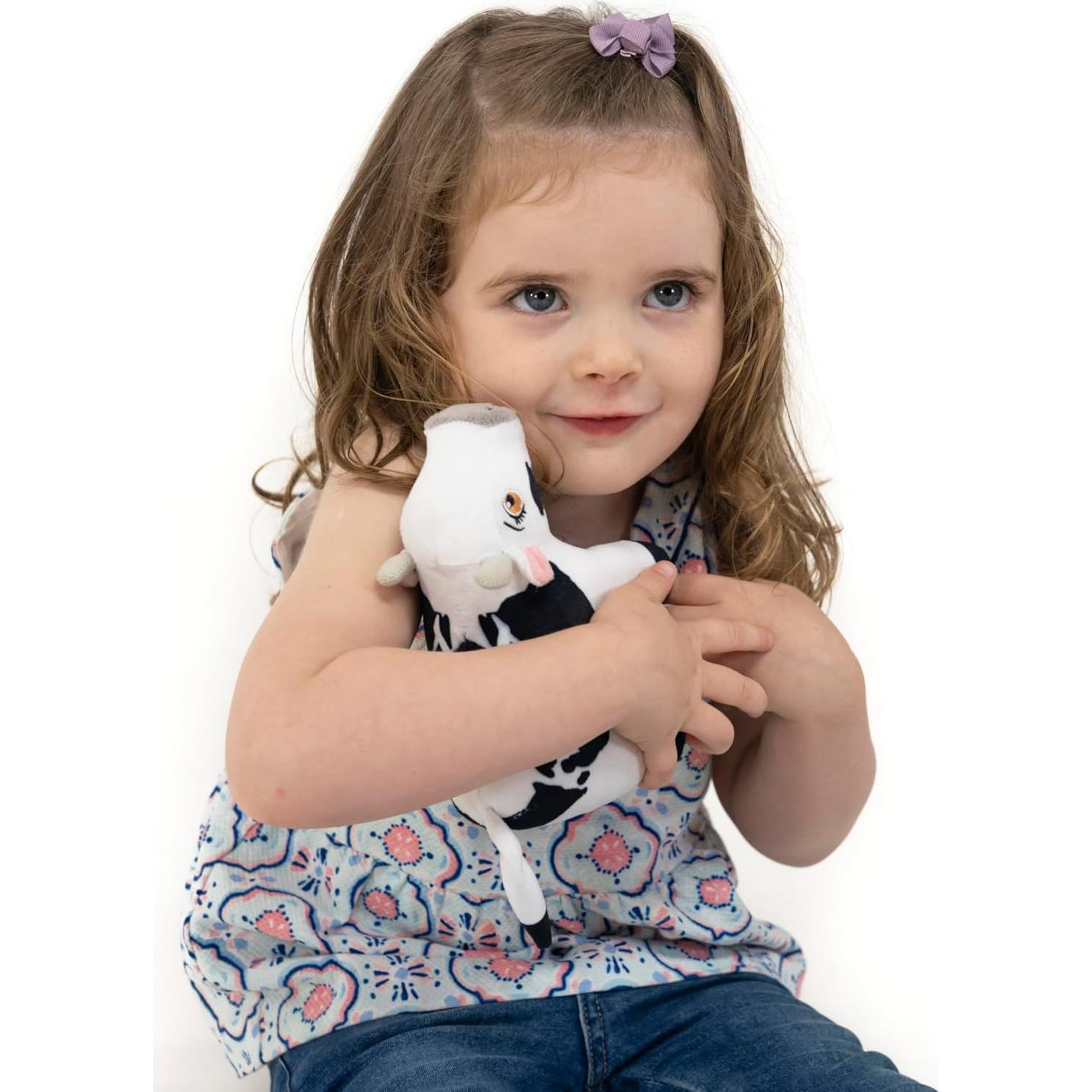 LA GRANJA DE Zenon Vaca Lola 5 in. | Stuffed Animal Soft and Huggable | El Reino Infantil