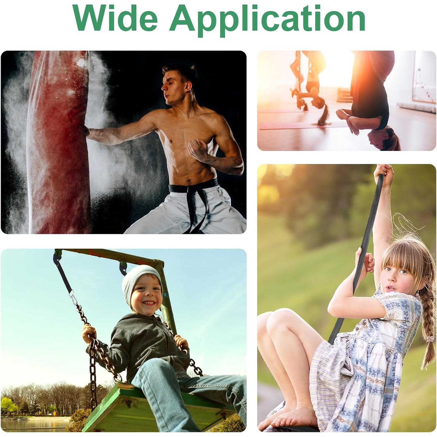 Tree Swing Hanging Straps Kit Holds 2000 lbs,5ft Extra Long Straps Strap with Safer Lock Snap Carabiner Hooks Perfect for Tree Swing & Hammocks, Carry Pouch Easy Fast Installation (5 ft)