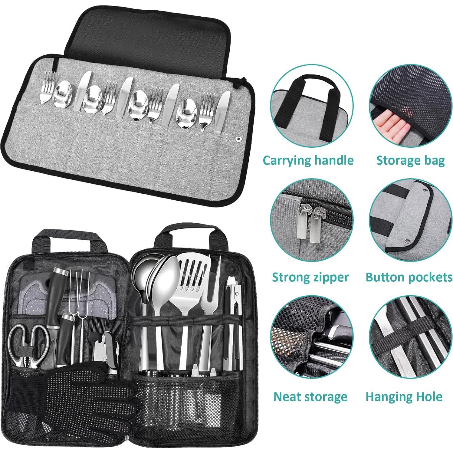 Juego de Utensilios de Cocina para Camping Logcow - Acero Inoxidable