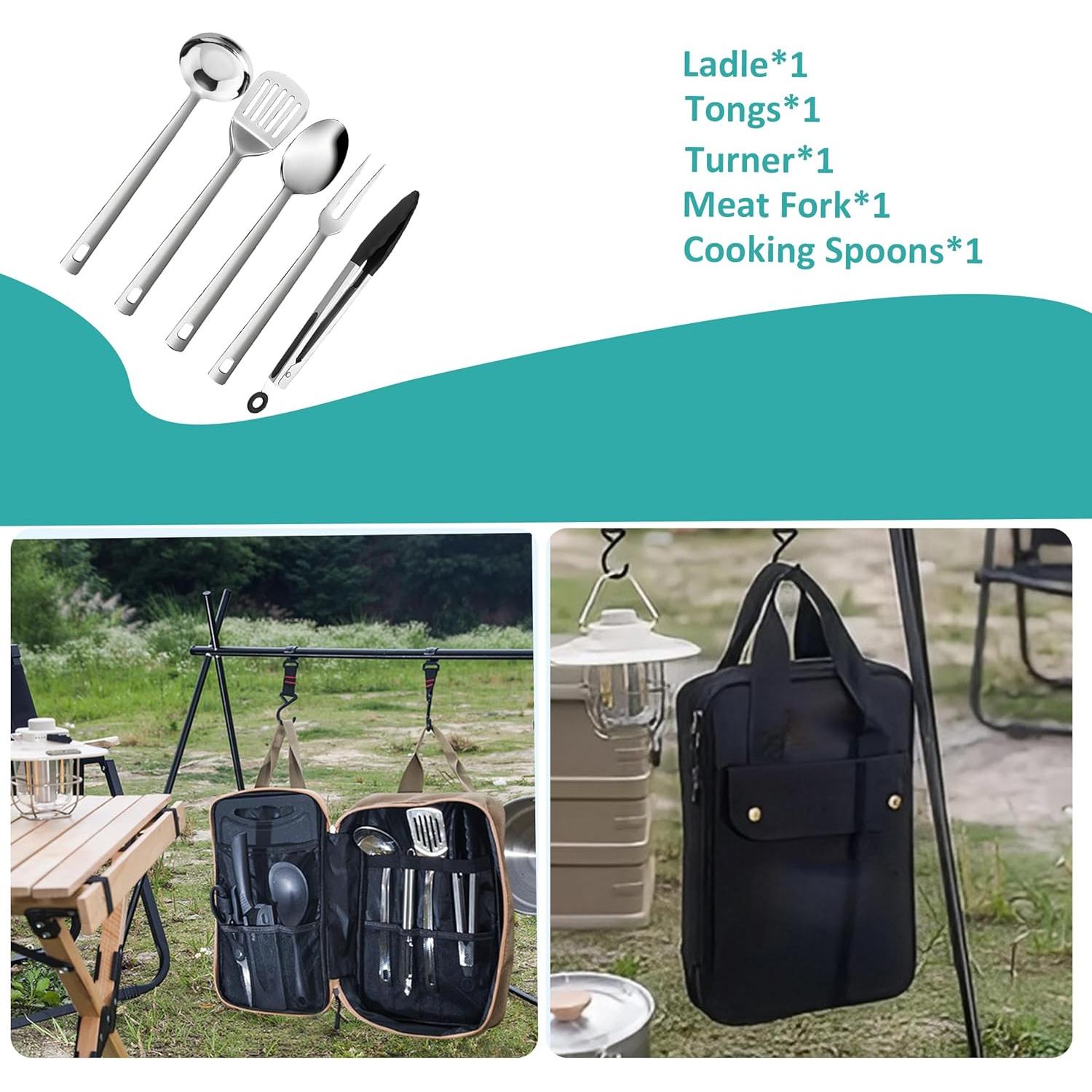 Juego de Utensilios de Cocina para Camping Logcow - Acero Inoxidable
