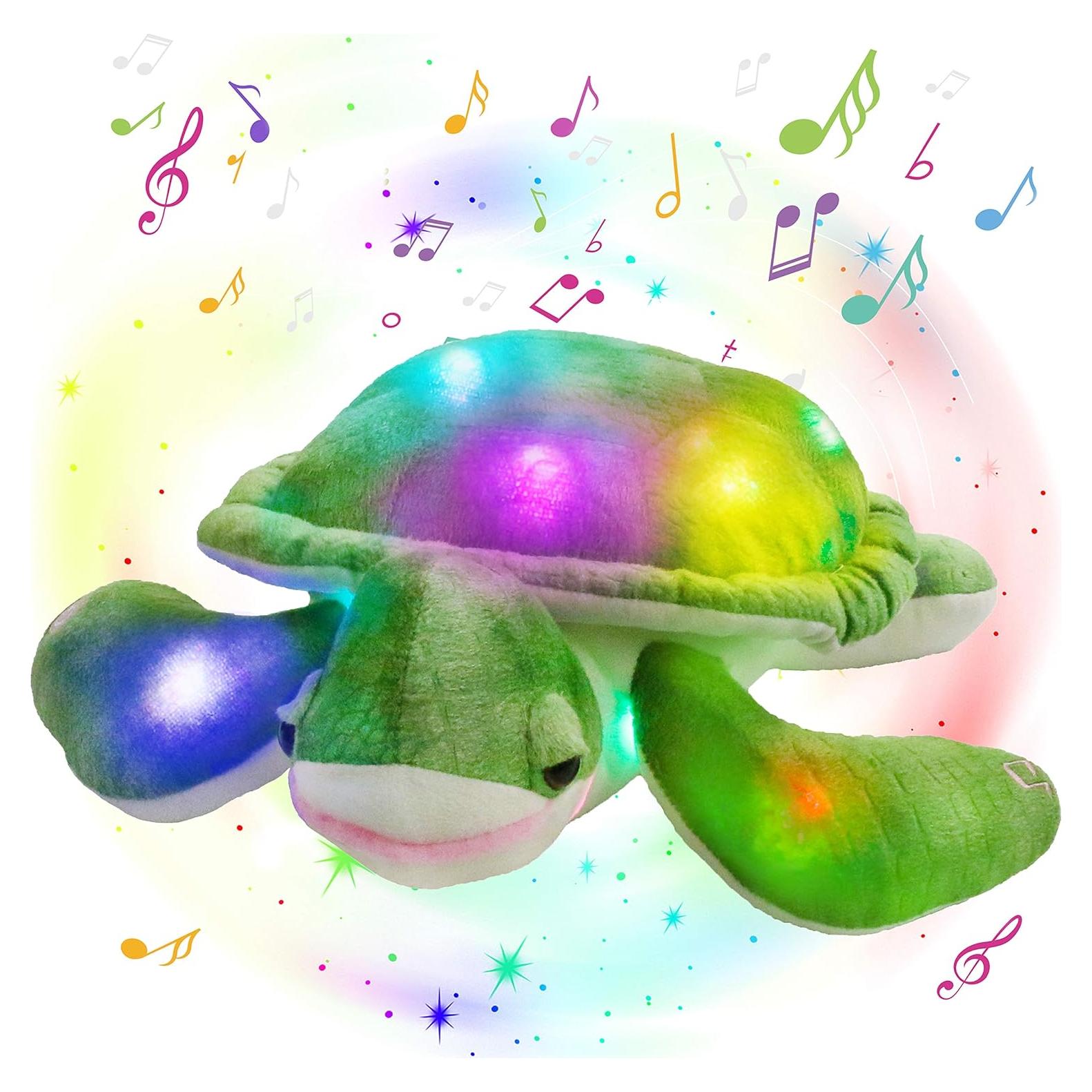 Tortuga de Peluche Brillante Guardias Brillantes 35.5 cm Luz Musical