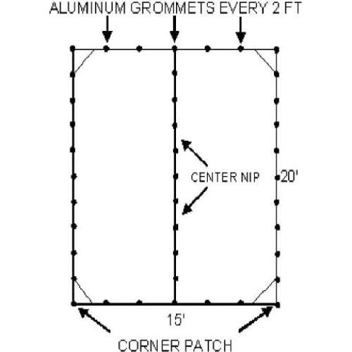 Lona Ignífuga Kotap 15x20 Pies Blanca FR-1520 para Construcción