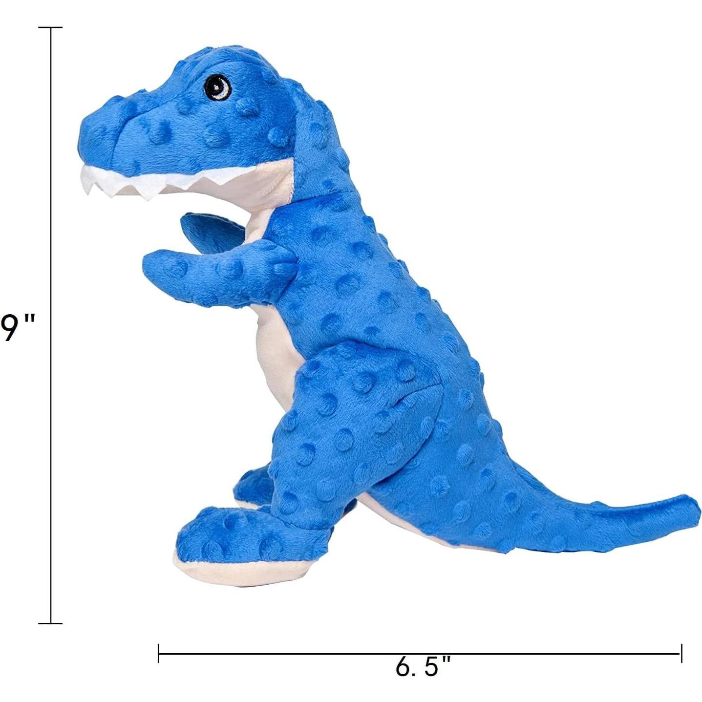 DODODOLA Juguete para Perros Dinosaurio Azul Squeaky 16.5cm