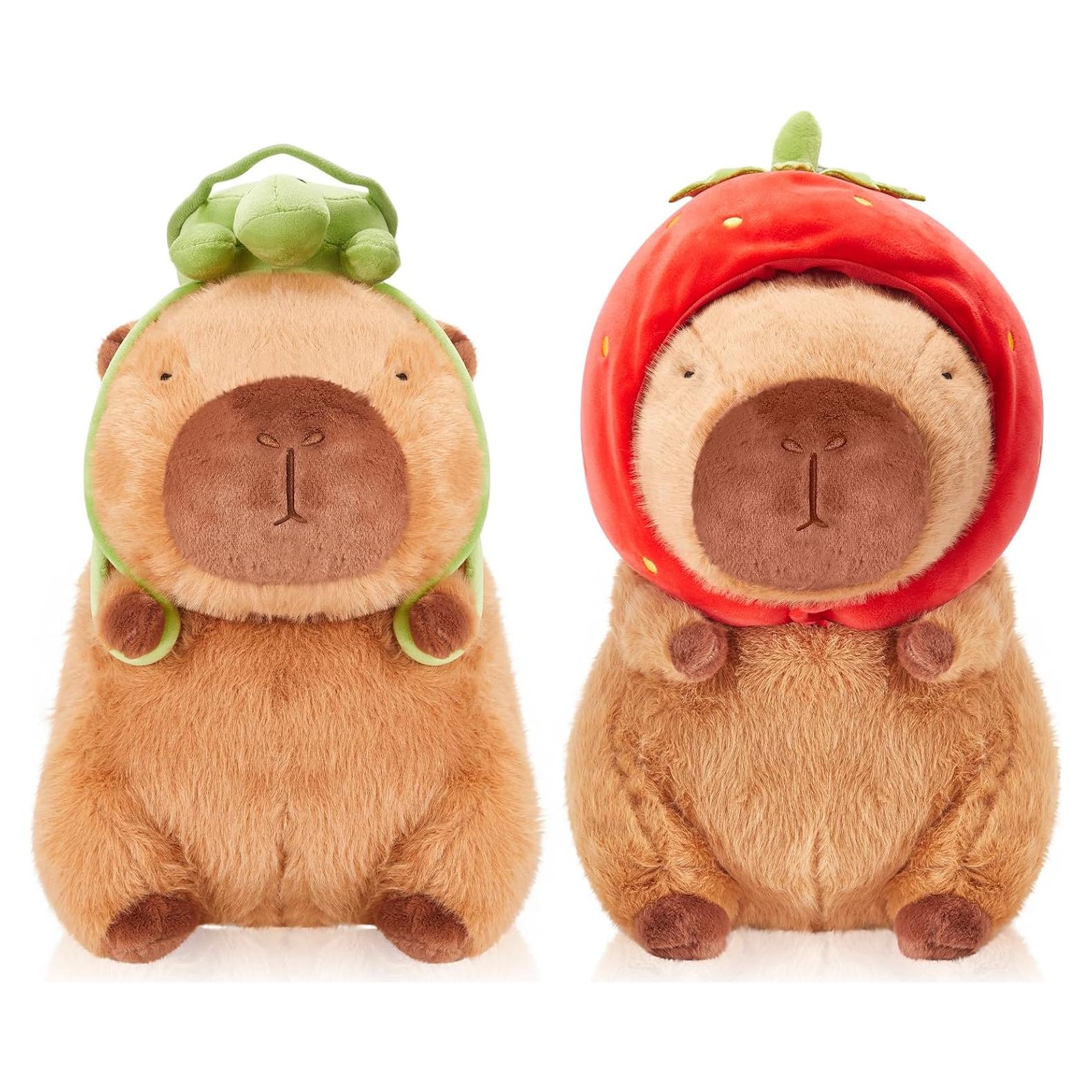 2 Pcs Peluches Capibara Simgoing 23 cm Suaves y Adorables