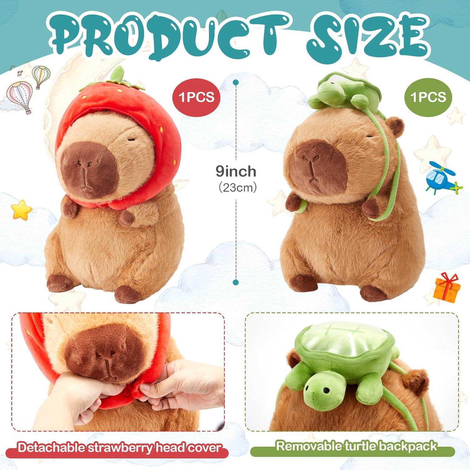 2 Pcs Peluches Capibara Simgoing 23 cm Suaves y Adorables