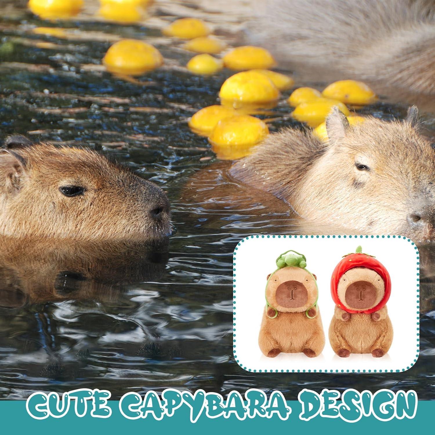 2 Pcs Peluches Capibara Simgoing 23 cm Suaves y Adorables