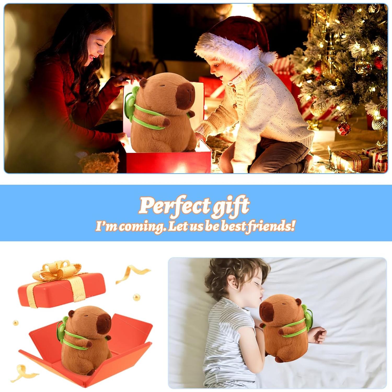 Emoin Peluche Capybara 23 cm con Mochila Tortuga Suave