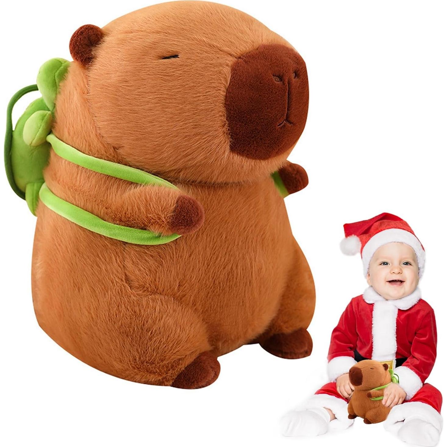 Emoin Peluche Capybara 23 cm con Mochila Tortuga Suave