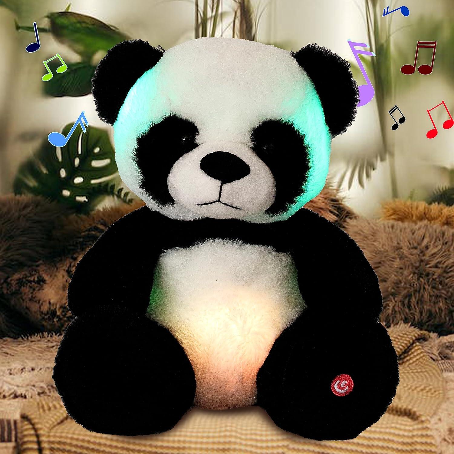 Peluche Panda Musical Cuteoy 25cm Luz LED Canciones