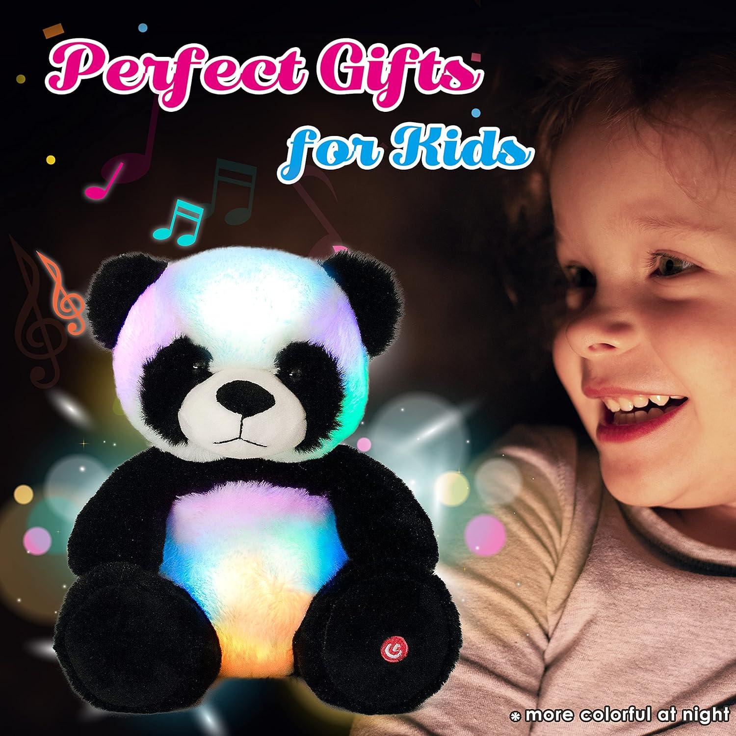 Peluche Panda Musical Cuteoy 25cm Luz LED Canciones