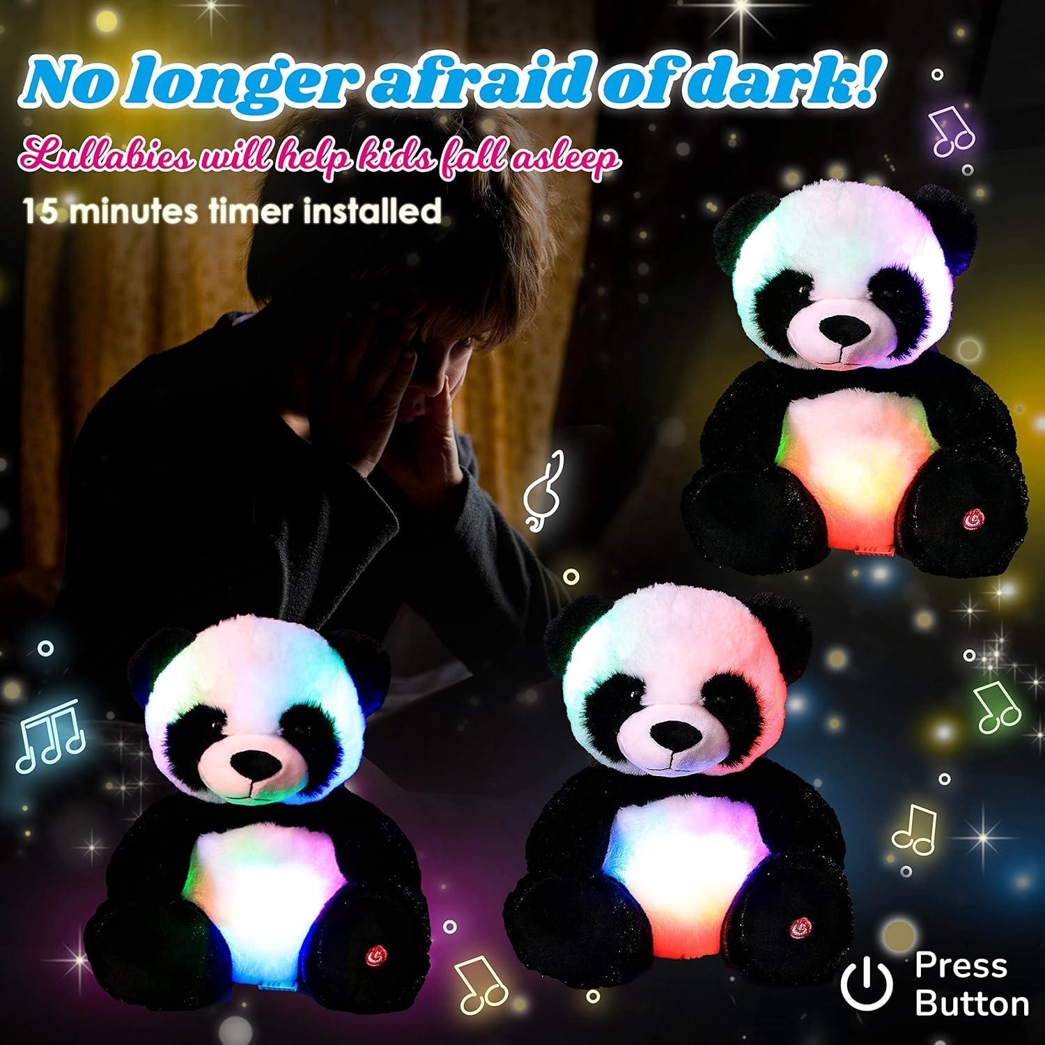 Peluche Panda Musical Cuteoy 25cm Luz LED Canciones