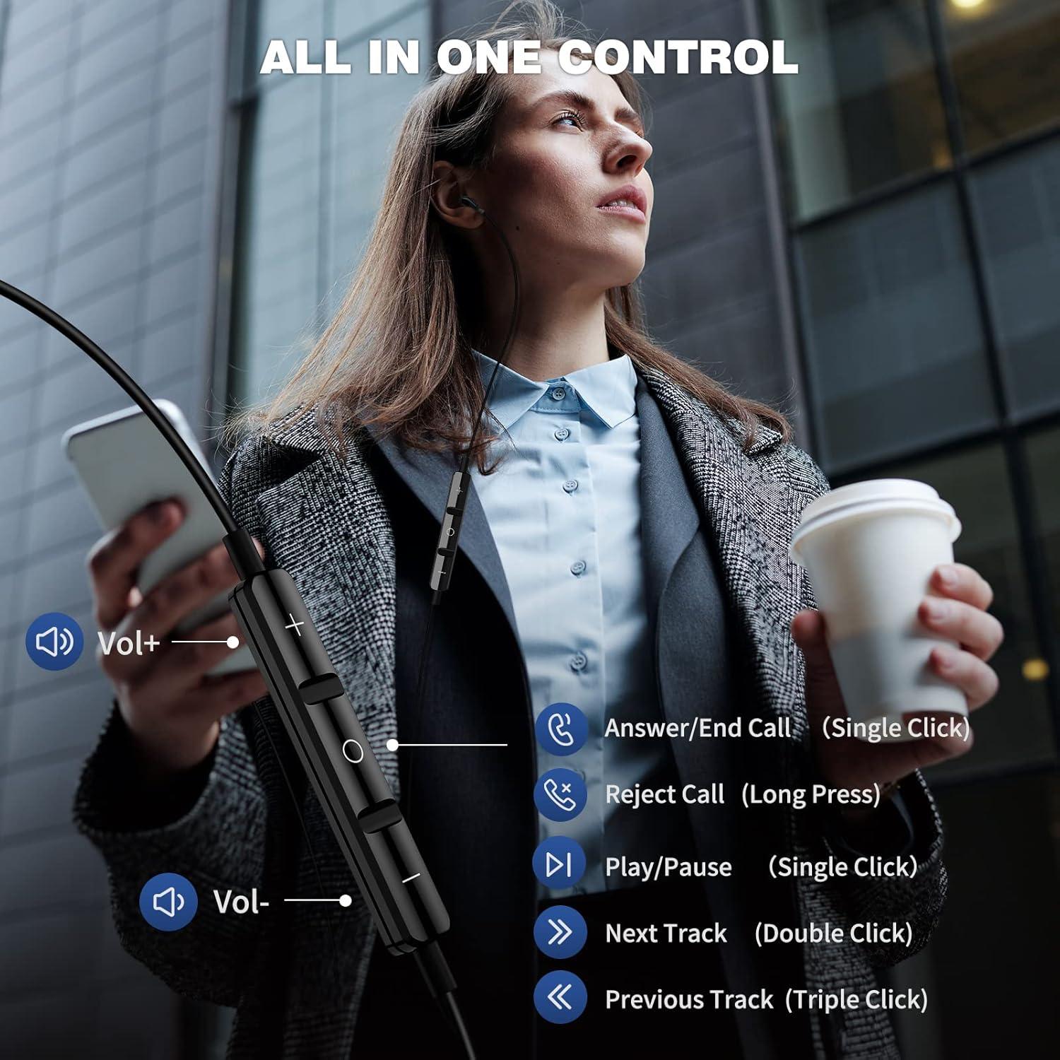 Auriculares USB Tipo C ACAGET con Micrófono y Control Remoto