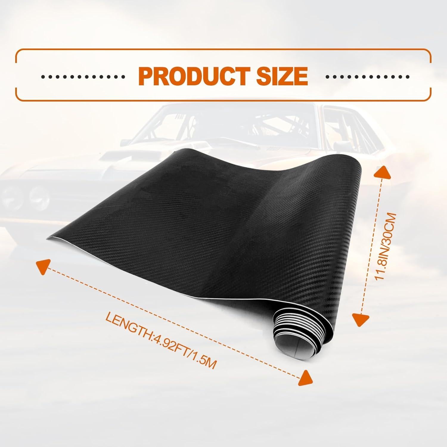 Envoltura de Vinilo Fibra de Carbono 3D Mate RBOKO 30x152 cm