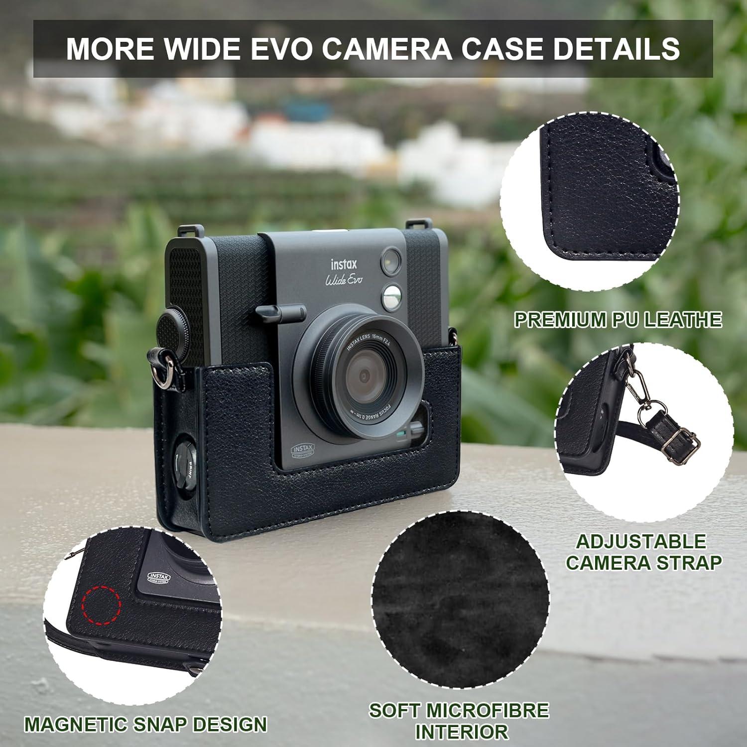 Funda de Cuero Retro WOGOZAN para Fujifilm Instax Wide EVO