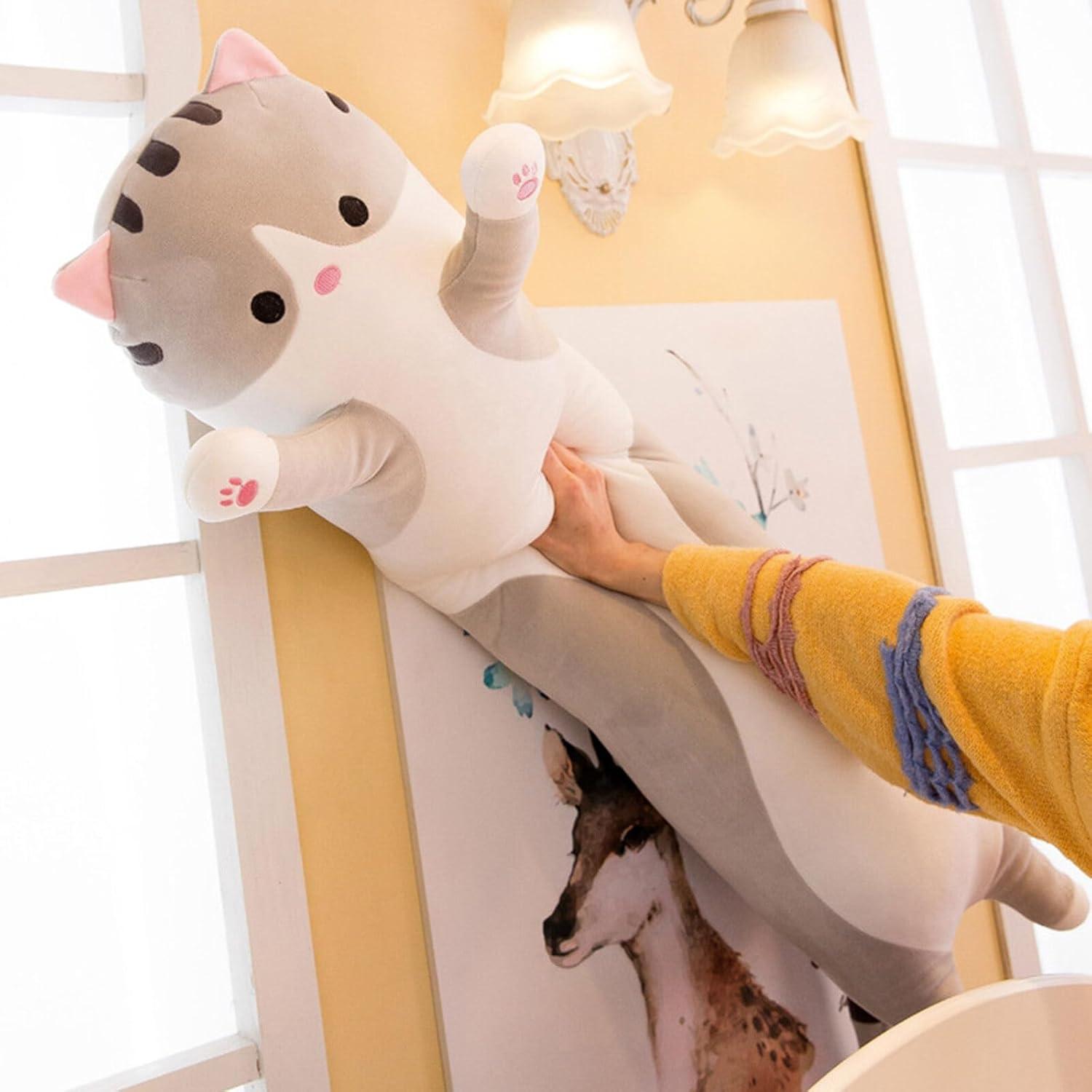 Almohada de Gato Peluche Somao 150 cm Suave y Linda