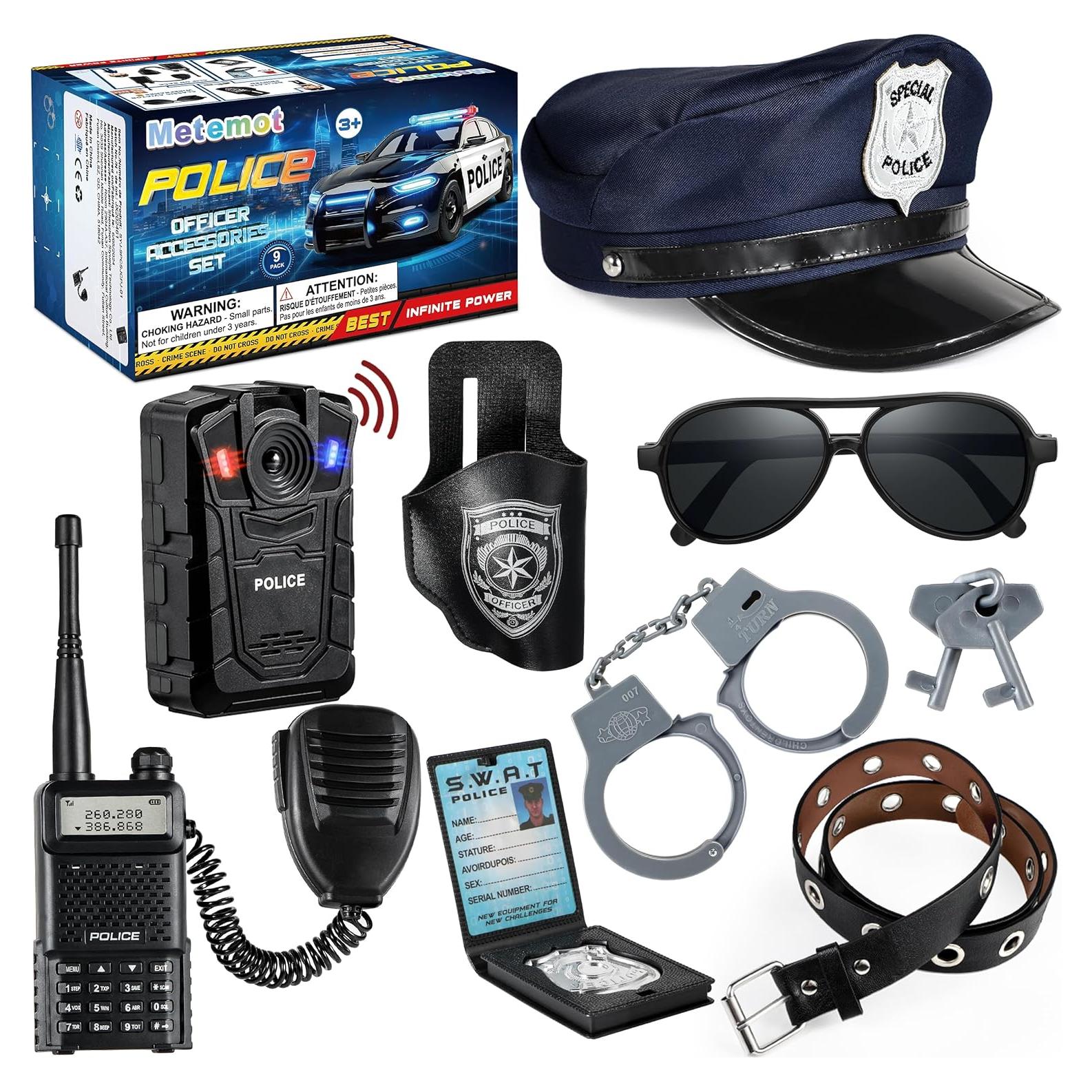 9 Piezas Accesorios de Disfraz de Policía Metemot para Niños
