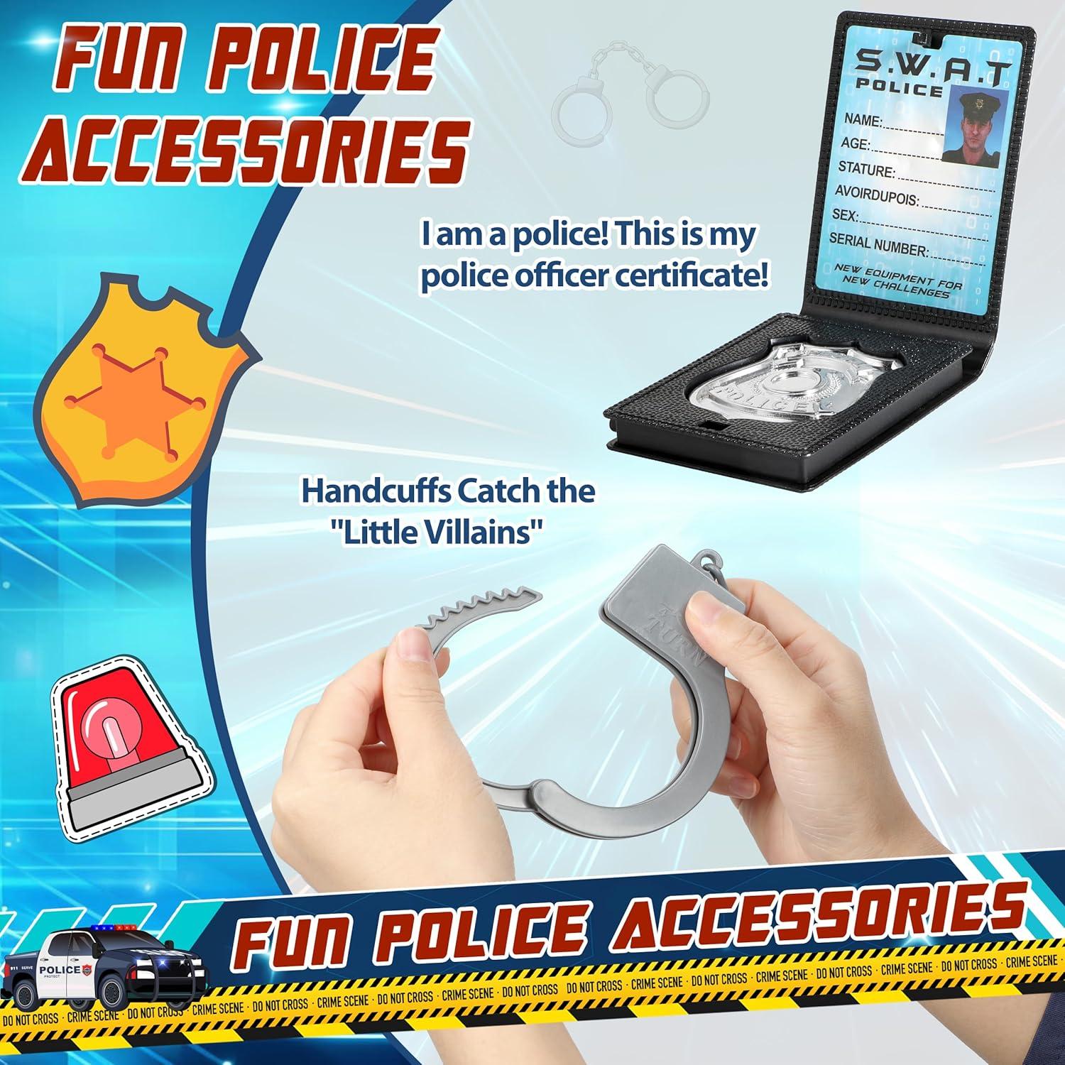 9 Piezas Accesorios de Disfraz de Policía Metemot para Niños