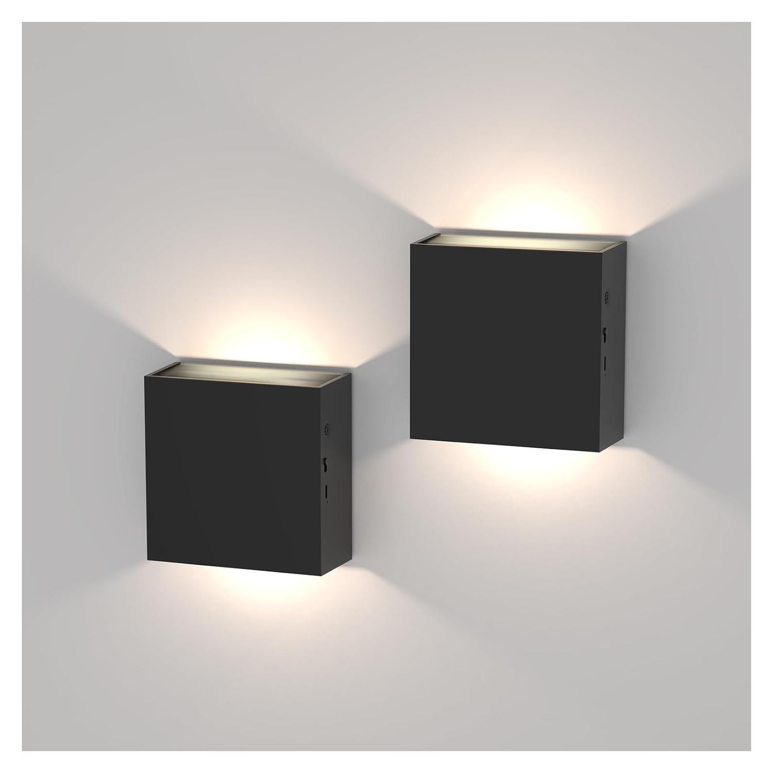 Juego de 2 Apliques de Pared Recargables MICEYLIVE Negro